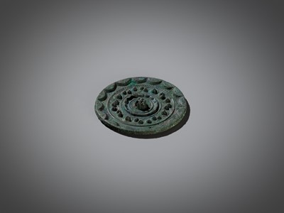 Lot 468 - A ‘CLOUD AND NEBULAE’ BRONZE MIRROR, HAN DYNASTY