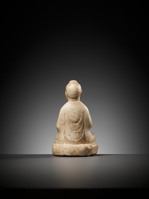 Lot 508 - A MARBLE FIGURE OF BUDDHA, TANG DYNASTY