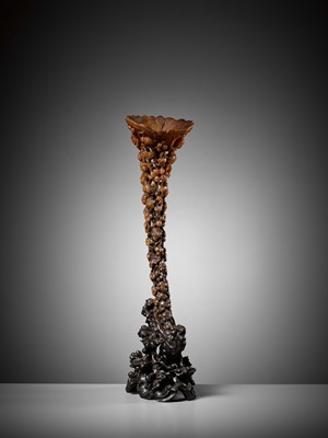 Lot 24 - A LARGE FULL-TIP RHINOCEROS HORN CUP, 19TH CENTURY