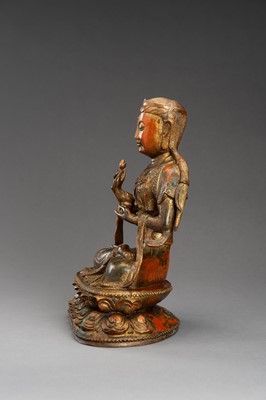 Lot 287 - A LARGE TANG STYLE GILT LACQUERED BRONZE FIGURE OF GUANYIN