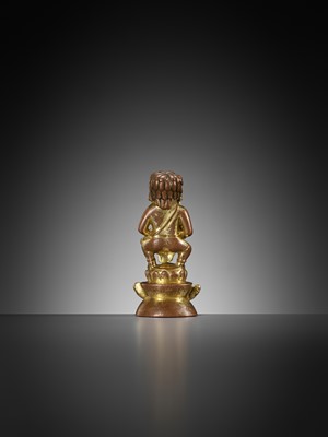 Lot 534 - A GILT COPPER ALLOY COMPOSITE IMAGE OF VAJRAPANI AND KUBERA, TIBETAN IMPERIAL PERIOD REVIVAL SCHOOL, 17TH-18TH CENTURY OR EARLIER