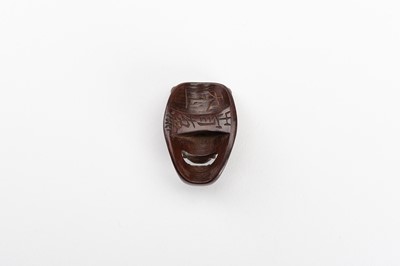 Lot 1504 - DEME UMAN: A WOOD MASK NETSUKE OF HANNYA NAMANARI