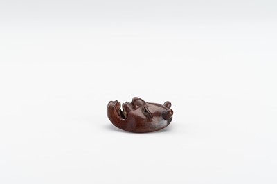 Lot 1504 - DEME UMAN: A WOOD MASK NETSUKE OF HANNYA NAMANARI