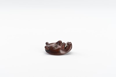 Lot 1504 - DEME UMAN: A WOOD MASK NETSUKE OF HANNYA NAMANARI