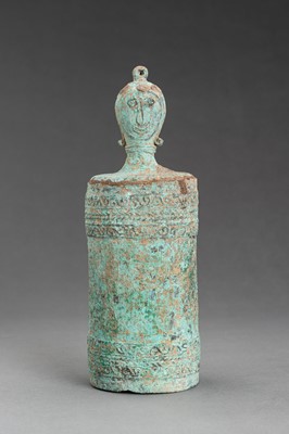 Lot 833 - A LIDDED ANTHROPOMORPHIC BRONZE LIME CONTAINER