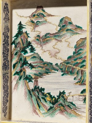 Lot 131 - A VERY RARE KO-KUTANI STYLE PORCELAIN SUZURIBAKO (WRITING BOX)