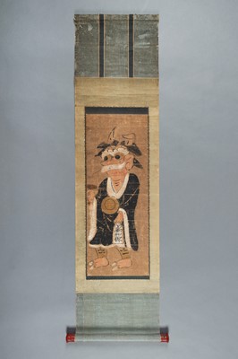 Lot 1257 - AN OTSU-E PAINTING OF ONI NO NENBUTSU