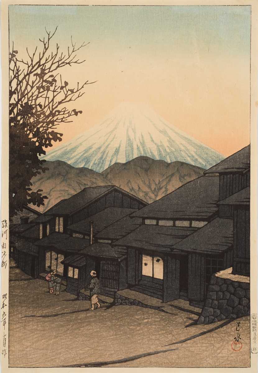 Lot 89 - KAWASE HASUI (1883-1957), MT. FUJI FROM YUIMACHI AT SURUGA