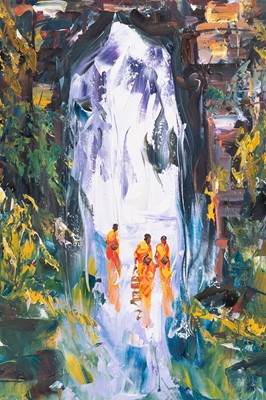 Lot 848 - ´ENTRANCE OF ANGKOR THOM WITH BUDDHISTIC MONKS´ BY SOPHANNARITH (BORN 1960)