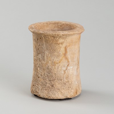 Lot 1272 - A BACTRIAN BANDED CALCITE VESSEL, LATE 3RD TO EARLY 2ND MILLENNIUM BC