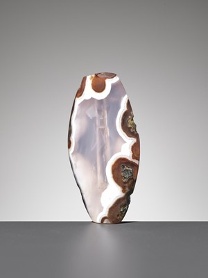Lot 662 - TWO BACTRIAN BANDED AGATE BEADS, LATE 3RD TO EARLY 2ND MILLENIUM BC