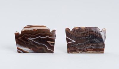 Lot 883 - TWO LOPBURI BANDED AGATE PECTORALS