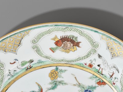 Lot 106 - A FAMILLE ROSE ‘DOCTOR’S VISIT’ DISH, BY CORNELIUS PRONK, EARLY QIANLONG PERIOD