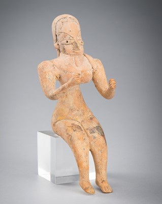 Lot 1595 - A POTTERY FIGURE OF A FEMALE DEITY, INDUS VALLEY CIVILIZATION, CIRCA 3000-2000 BC