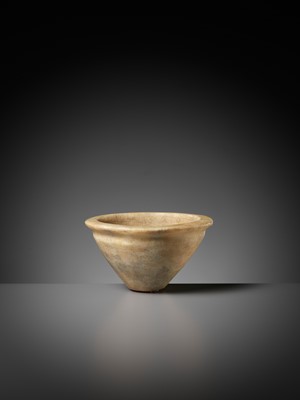Lot 665 - A BACTRIAN TRAVERTINE BOWL, LATE 3RD TO EARLY 2ND MILLENIUM BC