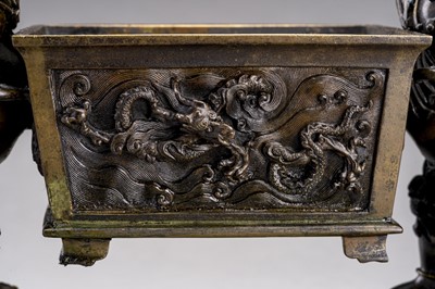 Lot 253 - A LARGE BRONZE 'FOREIGNERS' CENSER, QING
