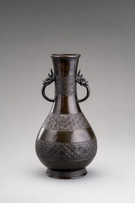 Lot 234 - AN ARCHAISTIC BRONZE ‘DRAGON’ VASE, MING DYNASTY