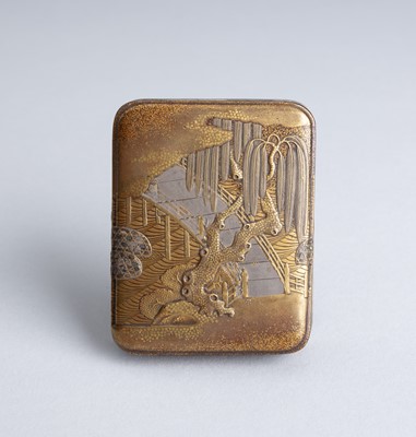 Lot 224 - A LACQUER KOGO (INCENSE CONTAINER) WITH LANDSCAPE, 19th CENTURY