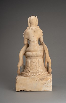 Lot 284 - A NORTHERN QI STYLE MARBLE FIGURE OF GUANYIN