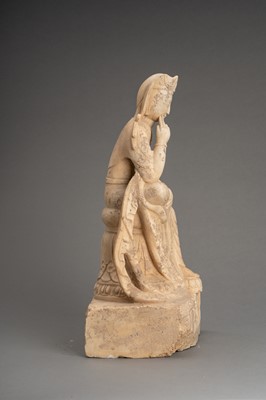 Lot 284 - A NORTHERN QI STYLE MARBLE FIGURE OF GUANYIN