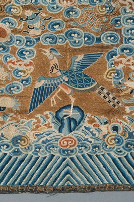 Lot 450 - AN EMBROIDERED SILK ‘CRANE’ RANK BADGE, QING