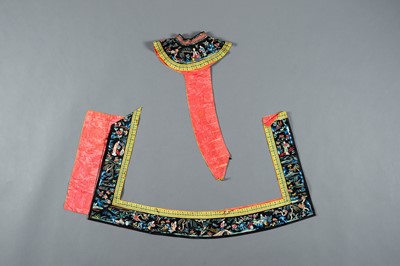 Lot 448 - A SILK COLLAR AND HEM OF A ROBE, QING