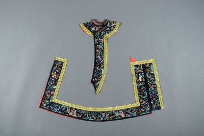 Lot 448 - A SILK COLLAR AND HEM OF A ROBE, QING