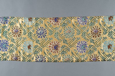 Lot 451 - A LONG SILK FLORAL PANEL, QING