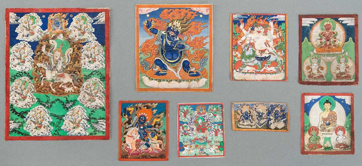 Lot 254 - A GROUP OF EIGHT TSAKALI THANGKAS