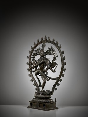 Lot 248 - A VERY LARGE BRONZE OF SHIVA NATARAJA, SOUTH INDIA, 18TH - 19TH CENTURY