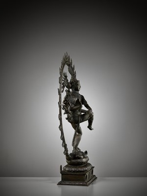 Lot 248 - A VERY LARGE BRONZE OF SHIVA NATARAJA, SOUTH INDIA, 18TH - 19TH CENTURY