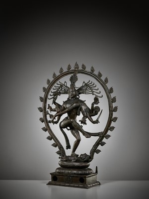 Lot 248 - A VERY LARGE BRONZE OF SHIVA NATARAJA, SOUTH INDIA, 18TH - 19TH CENTURY