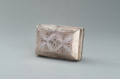 Lot 353 - TWO EMBOSSED SILVERPLATED AND GILT METAL BOXES, 19TH CENTURY