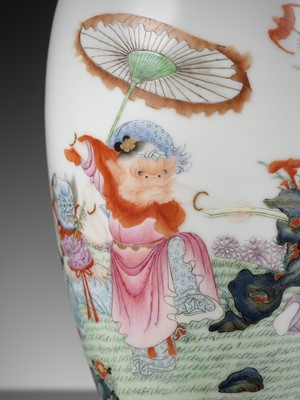 Lot 460 - A VERY FINE FAMILLE ROSE ‘BOYS AT PLAY’ VASE, MEIPING, REPUBLIC PERIOD