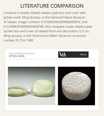 Lot 87 - A WHITE JADE ‘LYCHEE’ BOX AND COVER, LATE MING DYNASTY