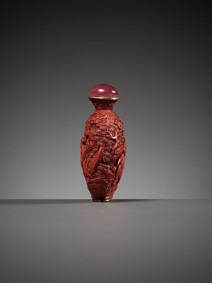 Lot 57 - AN IMPERIAL CINNABAR LACQUER SNUFF BOTTLE, 1730-1830
