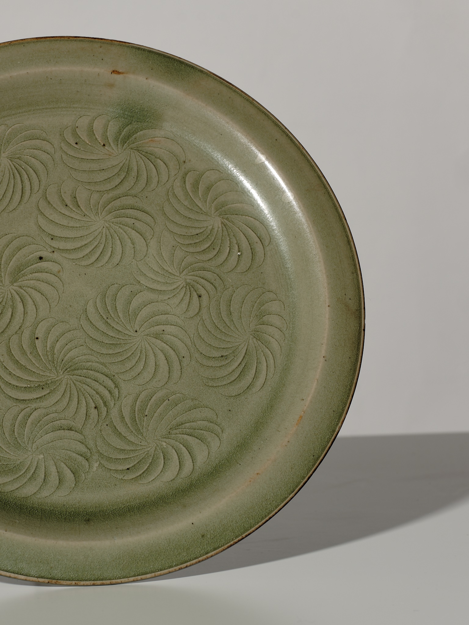 A Yueyao celadon-glazed oval dish, Northern Song dynasty