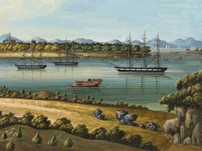 Lot 555 - ‘THE ANCHORAGE AT WHAMPOA ISLAND’, CHINA, 19TH CENTURY