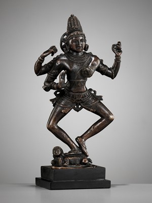 Lot 687 - A BRONZE FIGURE OF SHIVA NATARAJA, VIJAYANAGARA EMPIRE, SOUTH INDIA, 1336-1646