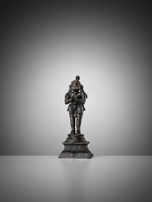 Lot 690 - A BRONZE FIGURE OF HANUMAN, INDIA, 17TH CENTURY