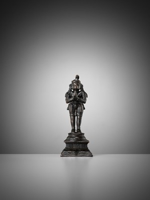 Lot 690 - A BRONZE FIGURE OF HANUMAN, INDIA, 17TH CENTURY