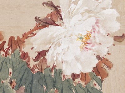 Lot 573 - ‘PEONY AND BEES’, BY FANG ZHAOLIN (1914-2006), DATED 1954