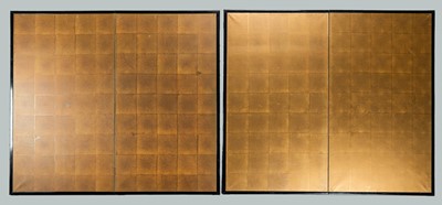 Lot 1245 - A PAIR OF TWO PANEL ‘GOLD LEAF’ SCREENS, EDO
