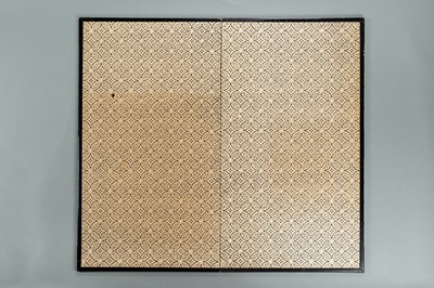 Lot 1245 - A PAIR OF TWO PANEL ‘GOLD LEAF’ SCREENS, EDO