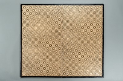 Lot 1245 - A PAIR OF TWO PANEL ‘GOLD LEAF’ SCREENS, EDO