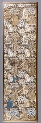 Lot 259 - AN EMBROIDERED SILK PANEL, EDO