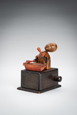 Lot 1077 - AN AMUSING WOOD KOBE TOY, MEIJI