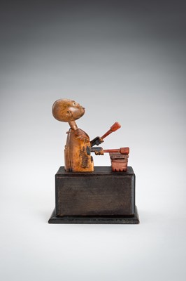 Lot 1077 - AN AMUSING WOOD KOBE TOY, MEIJI