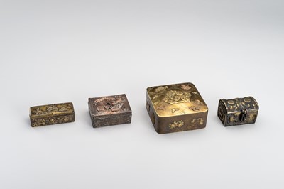 Lot 45 - A LOT WITH FOUR METAL BOXES, MEIJI