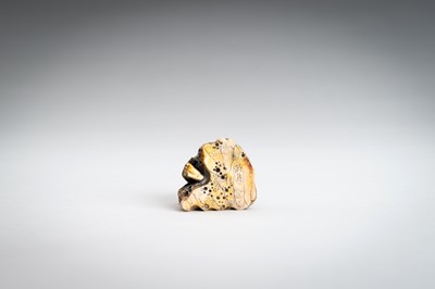 Lot 1462 - A WALRUS TUSK NETSUKE OF GAMA SENNIN